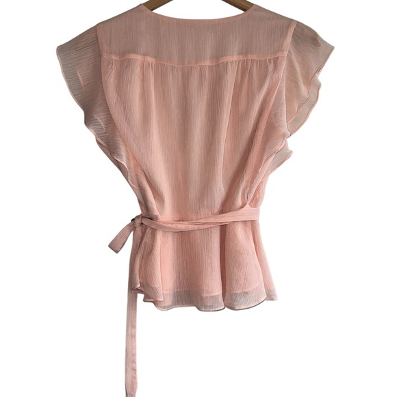 LOVERS+FRIENDS x REVOLVE Butterfly Wrap Top in Blush Pink Flutter Sleeve Small - Picture 6 of 8